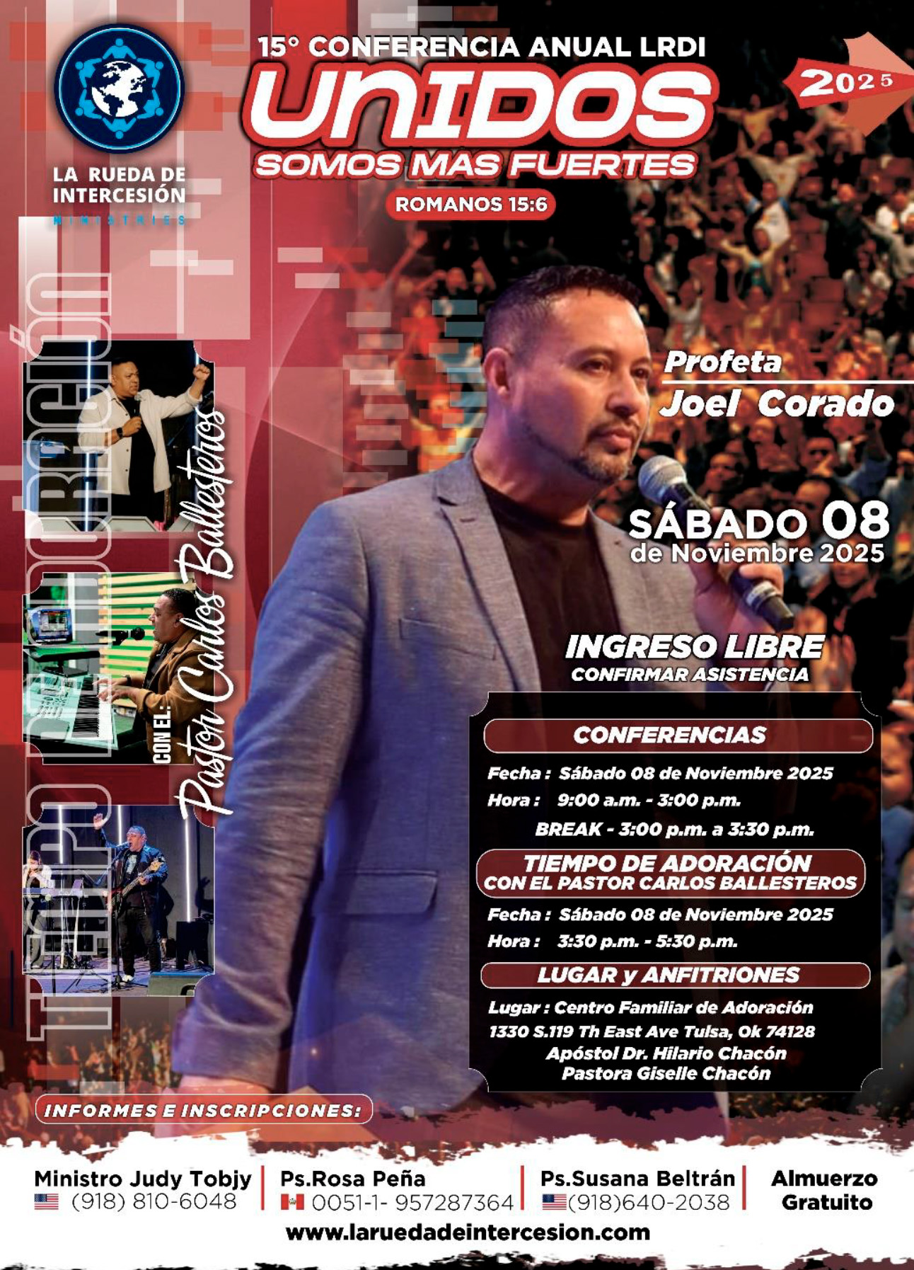 Afiche Conferencia La Rueda de Intercesión Ministries 2025